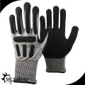 SRSAFETY 13G safety glassfibre HPPE liner coated nitrile on palm, anti-impact gloves, china supplier